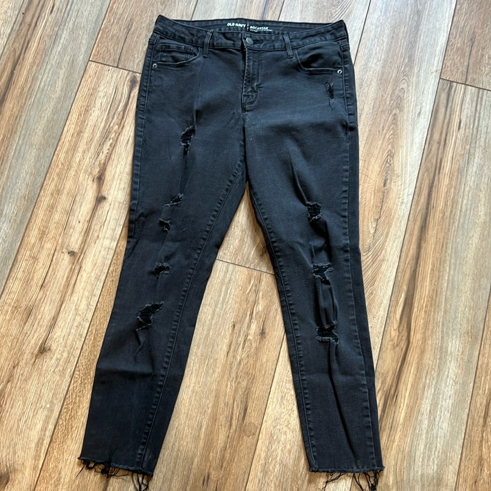 Old Navy Rockstar skinny, mid rise BLACK size 14